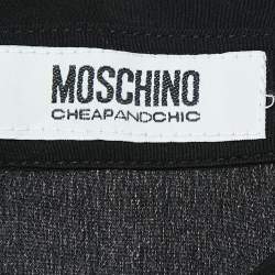 Pre Owned Moschino Cheap and Chic Black Beads Embellished Silk Shirt M