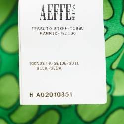 Pre Owned Moschino Cheap and Chic Green Printed Silk Sleeveless Blouse M