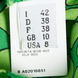 Pre Owned Moschino Cheap and Chic Green Printed Silk Sleeveless Blouse M