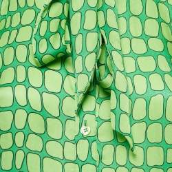 Pre Owned Moschino Cheap and Chic Green Printed Silk Sleeveless Blouse M