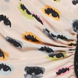 مملوكة مسبقًا فستان موسكينو شيب آند شيك حريري بطباعة العيون الوردية ميدي متدرج مقاس متوسط - ميديم