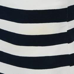 Moschino Cheap and Chic White/Navy Blue Stripe Cotton Mini Skirt S