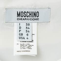 Moschino Cheap and Chic White/Navy Blue Stripe Cotton Mini Skirt S