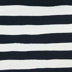 Moschino Cheap and Chic White/Navy Blue Stripe Cotton Mini Skirt S