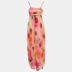 Moschino Cheap and Chic Multicolor Silk Blend Sleeveless Maxi Dress S 
