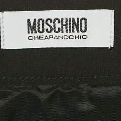 Pre Owned Moschino Cheap and Chic Black Piano Print Crepe Pleated Mini Skirt M