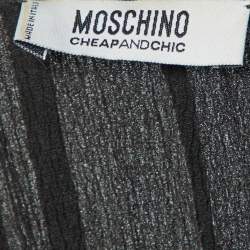 Pre Owned Moschino Cheap and Chic Black Crepe Midi Dress S