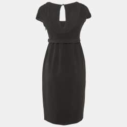 Pre Owned Moschino Cheap and Chic Black Crepe Midi Dress S