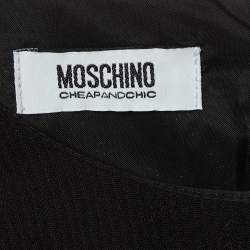 Moschino Cheap and Chic Black Wool Panelled Shift Dress L
