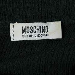 Pre Owned Moschino Cheap and Chic Black Embellished Silk Sleeveless Top S