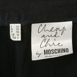 Moschino Navy Blue Sateen Ruffled Wrap Skirt M