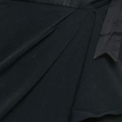 Moschino Navy Blue Sateen Ruffled Wrap Skirt M