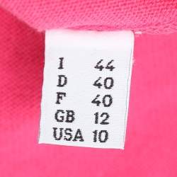 Moschino Cheap and Chic Pink Cotton Knit Floral Applique Front Button Sweater M