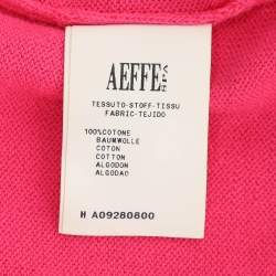 Moschino Cheap and Chic Pink Cotton Knit Floral Applique Front Button Sweater M