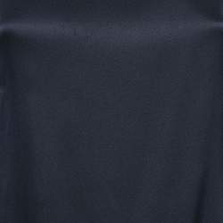 Moschino Cheap and Chic Navy Blue Satin Jersey Cowl Neck Top S