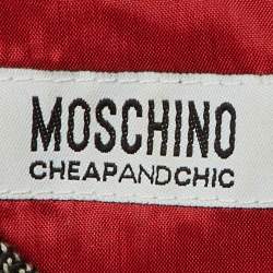 Moschino Cheap and Chic Charcoal Grey Patterned Embellished Shift Dress M