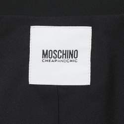 Moschino Cheap and Chic Black Stone Print Crepe Boxy Blazer S