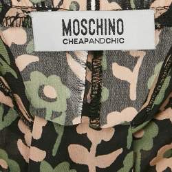 Moschino Cheap and Chic Multicolor Floral Printed Silk Sleeveless Top L