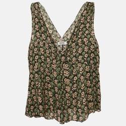 Moschino Cheap and Chic Multicolor Floral Printed Silk Sleeveless Top L