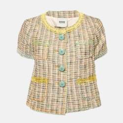 Moschino Cheap and Chic Multicolor Tweed Short Sleeve Jacket L