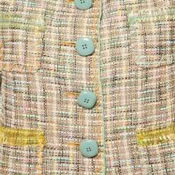 Moschino Cheap and Chic Multicolor Tweed Short Sleeve Jacket L