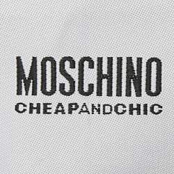 Moschino Cheap and Chic White/Silver Cotton Lurex Button Front Blouse L