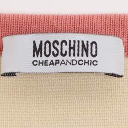 Pre Owned Moschino Cheap and Chic Cream Wool Knit Zip Sweater M