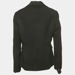 Pre Owned Moschino Cheap and Chic Black Crepe Detachable Collar Blazer L