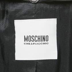 Pre Owned Moschino Cheap and Chic Black Crepe Detachable Collar Blazer L