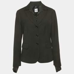 Pre Owned Moschino Cheap and Chic Black Crepe Detachable Collar Blazer L 