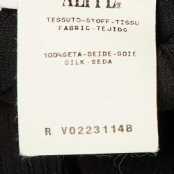 Pre Owned Moschino Cheap and Chic Black Silk Button Front Sheer Top S