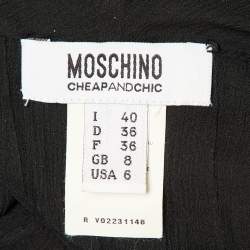 Pre Owned Moschino Cheap and Chic Black Silk Button Front Sheer Top S