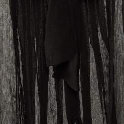 Pre Owned Moschino Cheap and Chic Black Silk Button Front Sheer Top S