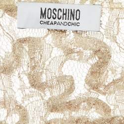 Pre Owned Moschino Cheap and Chic Multicolor Floral Lace Midi Dress L