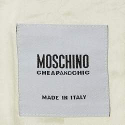 Pre Owned Moschino Cheap and Chic White /Black Cotton Bow Detail Jacket L