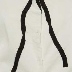 Pre Owned Moschino Cheap and Chic White /Black Cotton Bow Detail Jacket L