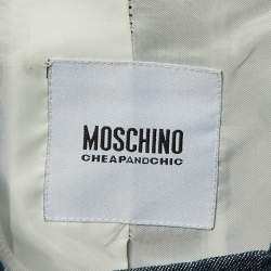 Pre Owned Moschino Cheap and Chic Blue Denim Double Breasted Jacket L