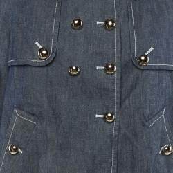 Pre Owned Moschino Cheap and Chic Blue Denim Double Breasted Jacket L