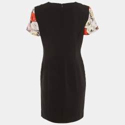 Pre Owned Moschino Cheap and Chic Multicolor Leopard Rose Print Crepe Shift Dress M