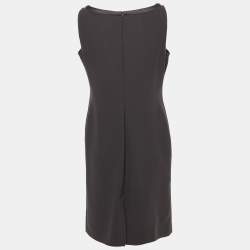 Pre Owned Moschino Cheap and Chic Black Crepe Flower Brooch Detail Mini Dress M