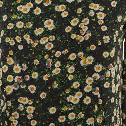 Pre Owned Moschino Cheap and Chic Black Floral Print Crepe Flounced Hem Dress M