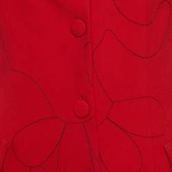 مملوكة مسبقًا Moschino Cheap and Chic Red Embroidered Crepe Blazer M