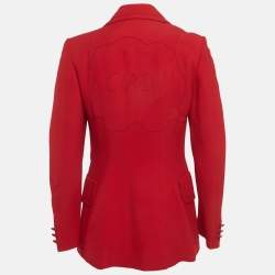 مملوكة مسبقًا Moschino Cheap and Chic Red Embroidered Crepe Blazer M