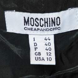 Pre Owned فستان موسكينو شيب آند شيك كريب أسود بلا أكمام قصير مقاس متوسط - ميديم