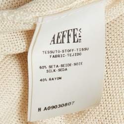 Pre Owned Moschino Cheap And Chic Cream Knit Floral Applique Detail Cardigan L