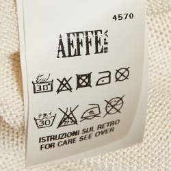 Pre Owned Moschino Cheap And Chic Cream Knit Floral Applique Detail Cardigan L