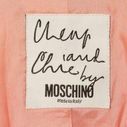 Pre Owned Moschino Cheap and Chic Pink Crepe Contrast Detail Cropped Jacket M