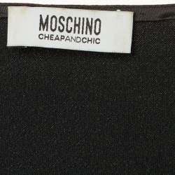 Pre Owned Moschino Cheap and Chic Black Crepe Chain Belt Dress M
