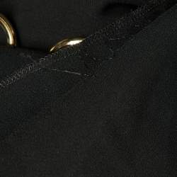 Pre Owned Moschino Cheap and Chic Black Crepe Chain Belt Dress M