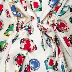 Pre Owned Moschino Cheap And Chic Cream Jewel Print Silk Dress M